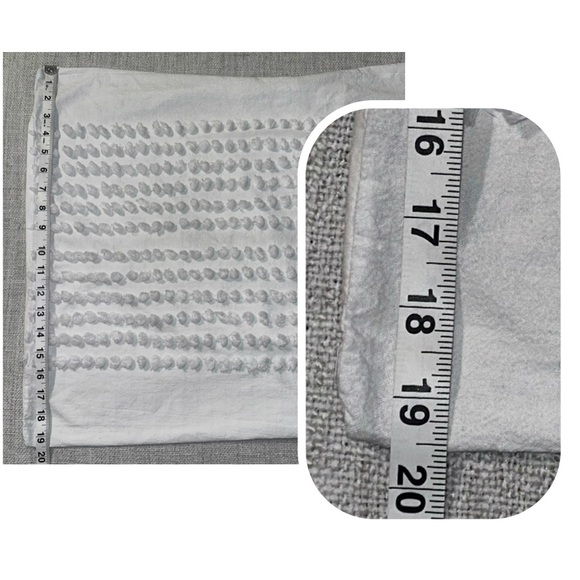 WEST ELM White Candlewick Pom Pillow Sham Cover Standard 20x26 Organic Cotton - Picture 9 of 11